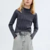 Jeansrock mit Paperbag-Bund