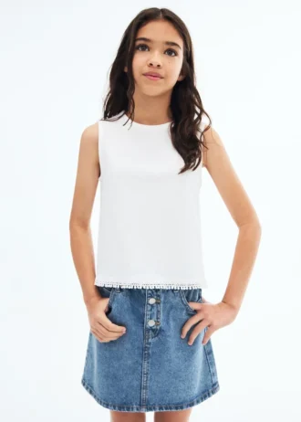 Jeansrock mit Paperbag-Bund