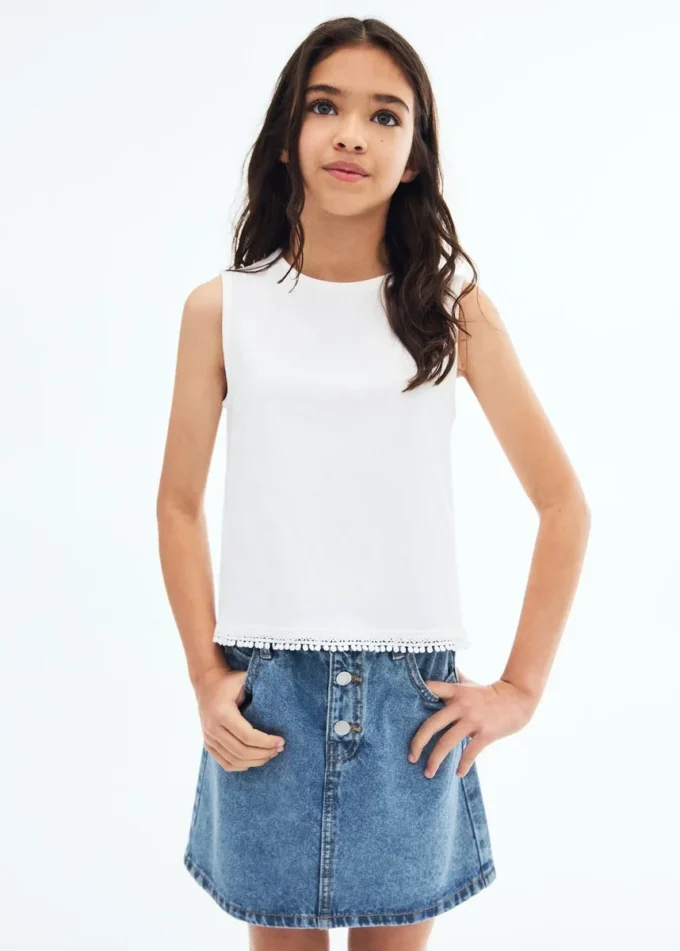 Jeansrock mit Paperbag-Bund