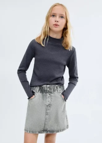 Jeansrock mit Paperbag-Bund