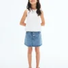 Jeansrock mit Paperbag-Bund