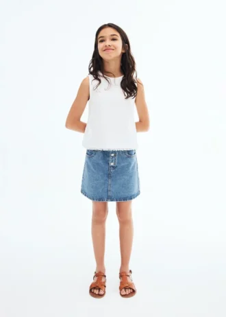 Jeansrock mit Paperbag-Bund
