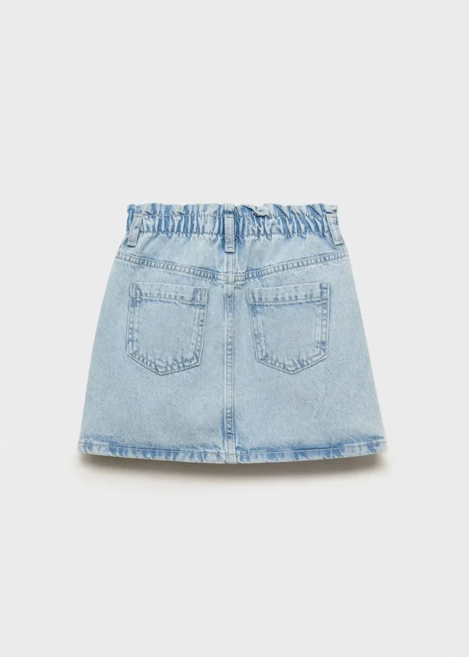 Jeansrock mit Paperbag-Bund