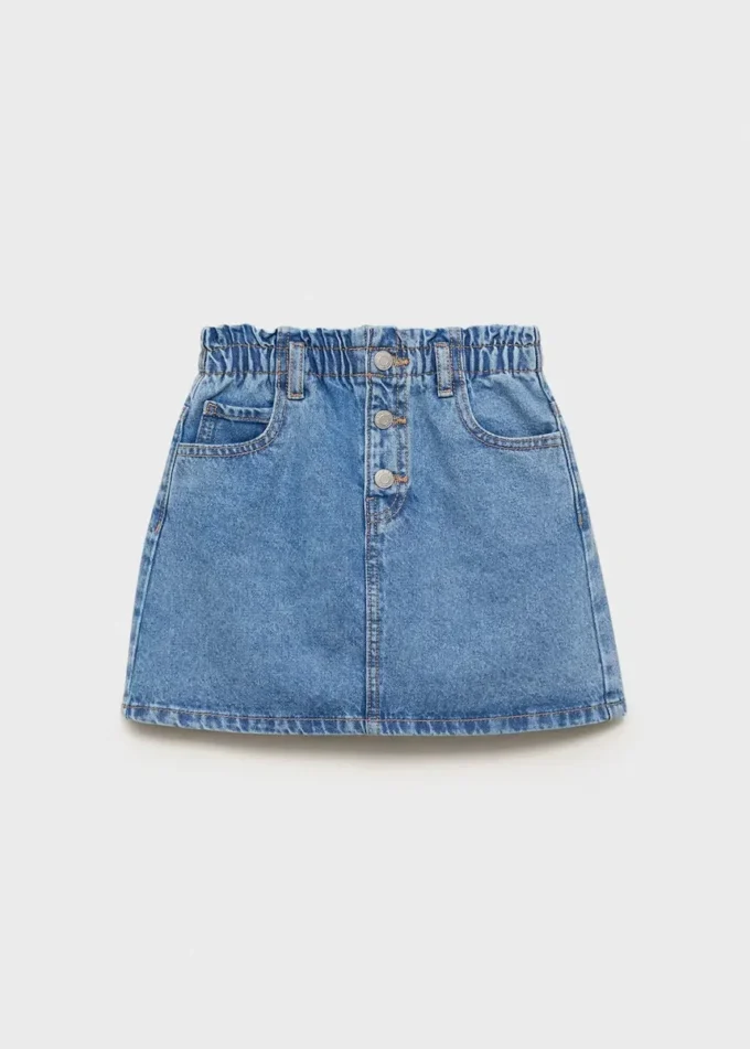 Jeansrock mit Paperbag-Bund