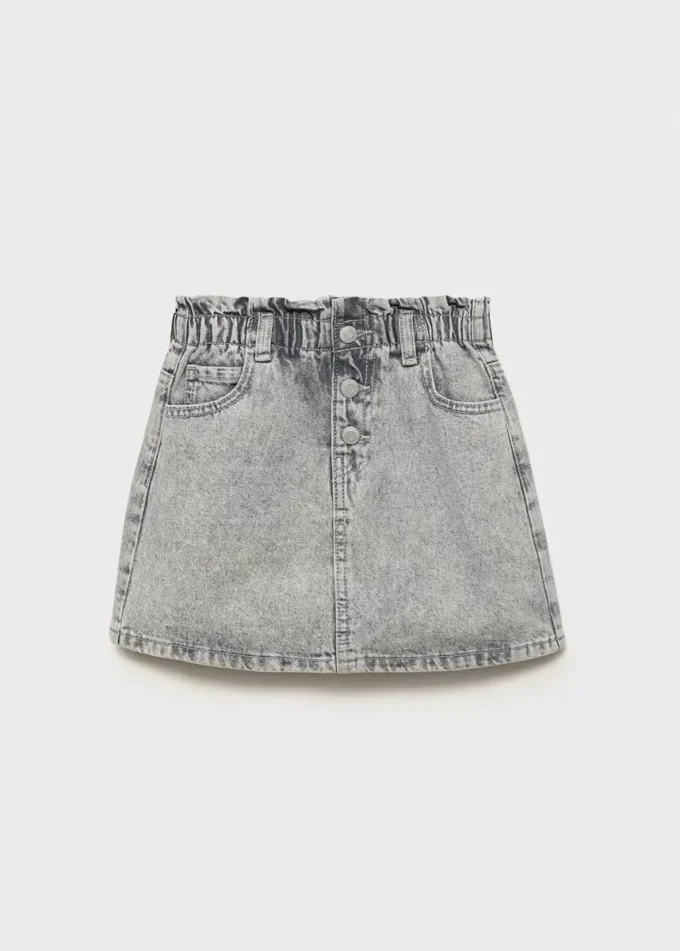 Jeansrock mit Paperbag-Bund