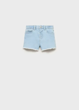Jeansshorts mit ausgefranstem Saum