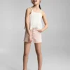 Jeansshorts mit ausgefranstem Saum