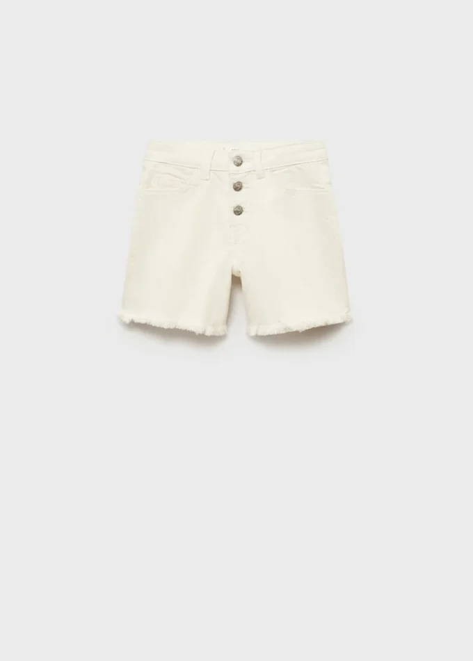 Jeansshorts mit ausgefranstem Saum