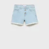 Jeansshorts mit ausgefranstem Saum