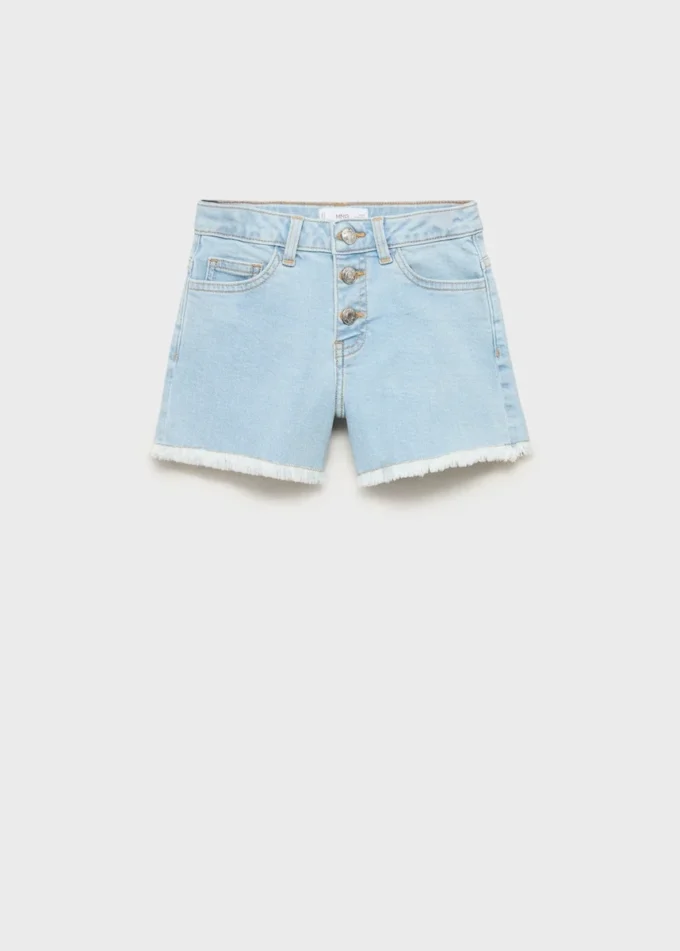 Jeansshorts mit ausgefranstem Saum