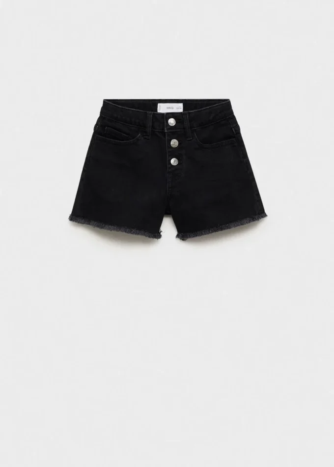 Jeansshorts mit ausgefranstem Saum