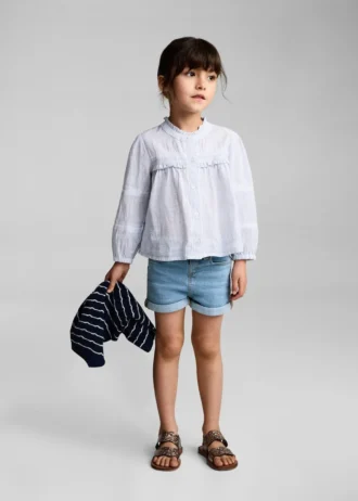 Jeansshorts mit Umschlag