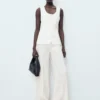 Jumpsuit aus Leinen im Anzugstil