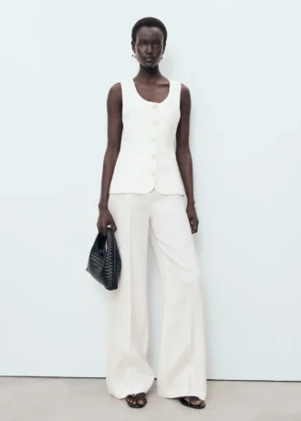 Jumpsuit aus Leinen im Anzugstil