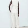 Jumpsuit aus Leinen im Anzugstil
