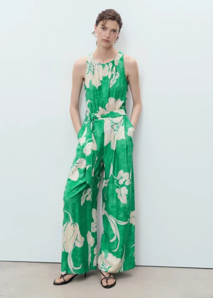 Jumpsuit mit bedrucktem Gürtel Jumpsuit mit bedrucktem Gürtel