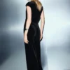 Jumpsuit mit Samtgürtel Jumpsuit mit Samtgürtel