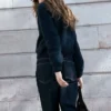 Karierte Strickjacke mit Reißverschluss