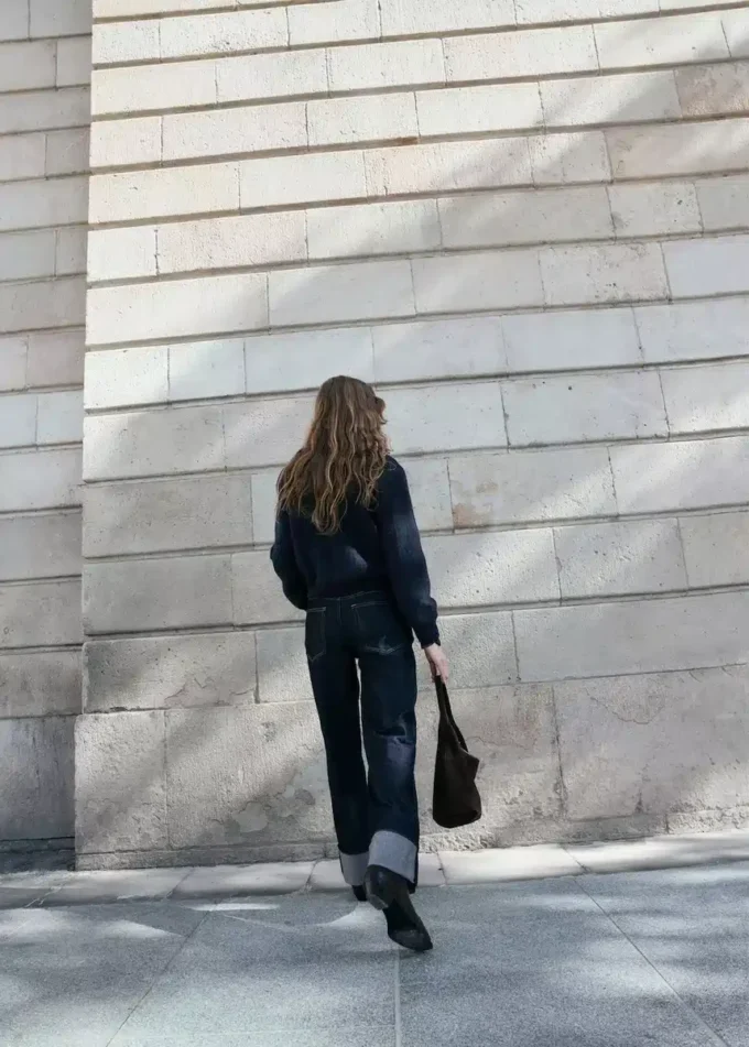 Karierte Strickjacke mit Reißverschluss