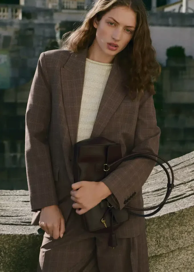 Karierter Anzugblazer