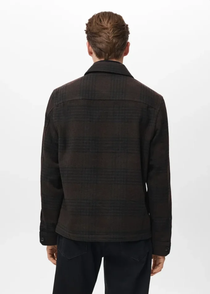 Kariertes Overshirt aus Wollmischung Kariertes Overshirt aus Wollmischung