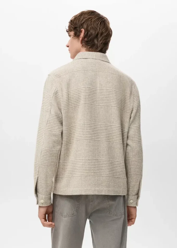 Kariertes Overshirt aus Wollmischung Kariertes Overshirt aus Wollmischung