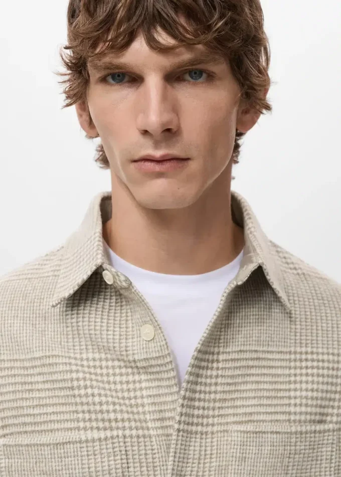 Kariertes Overshirt aus Wollmischung Kariertes Overshirt aus Wollmischung