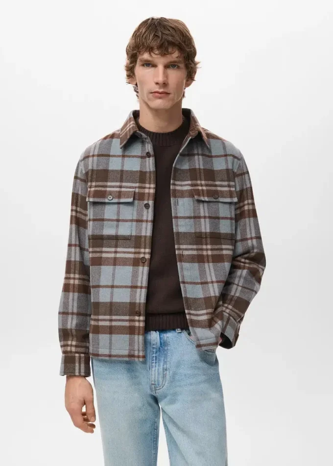 Kariertes Overshirt mit Taschen