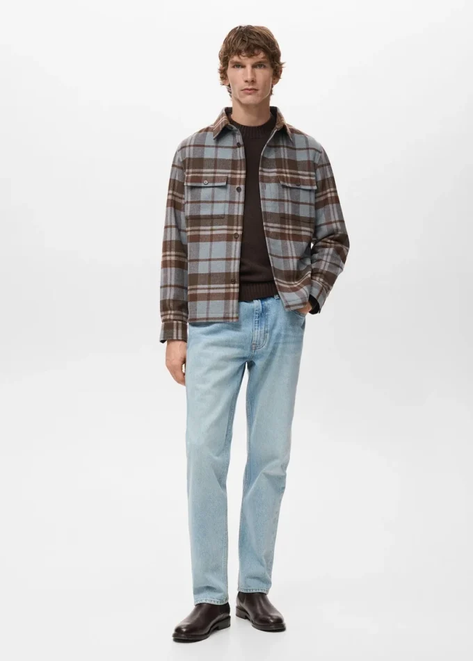 Kariertes Overshirt mit Taschen