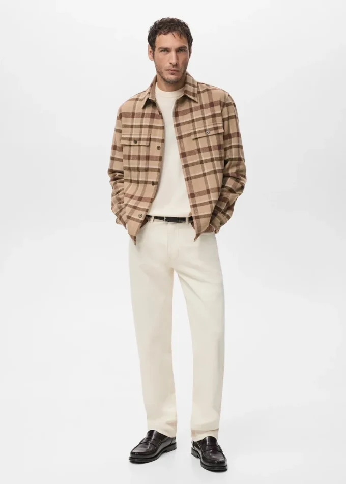 Kariertes Overshirt mit Taschen
