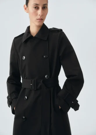 Klassischer Trenchcoat aus 100 % Baumwolle
