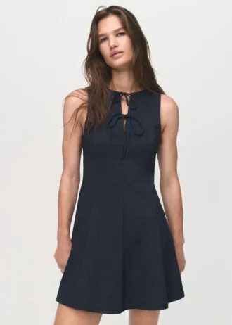 Kleid in Denim-Optik mit Schleifen