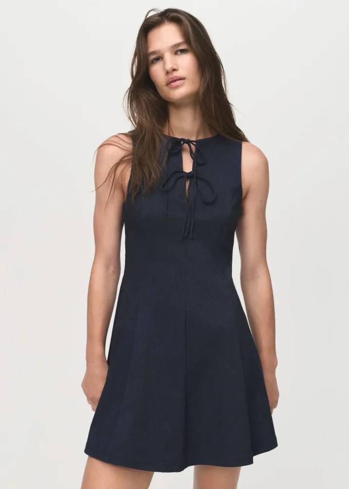 Kleid in Denim-Optik mit Schleifen Kleid in Denim-Optik mit Schleifen