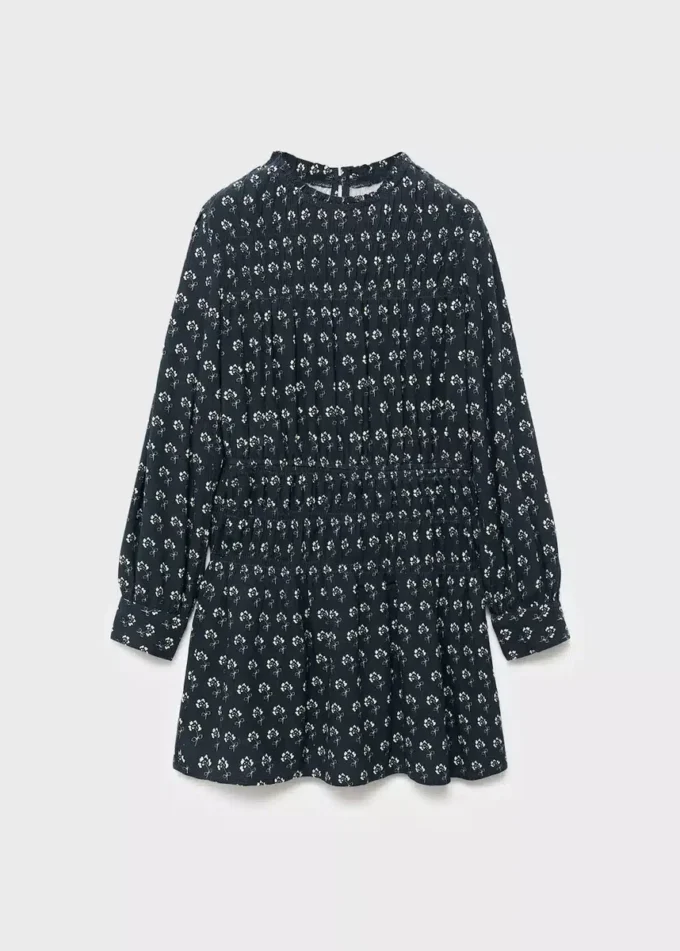 Kleid mit Blumenmuster und Puffärmeln