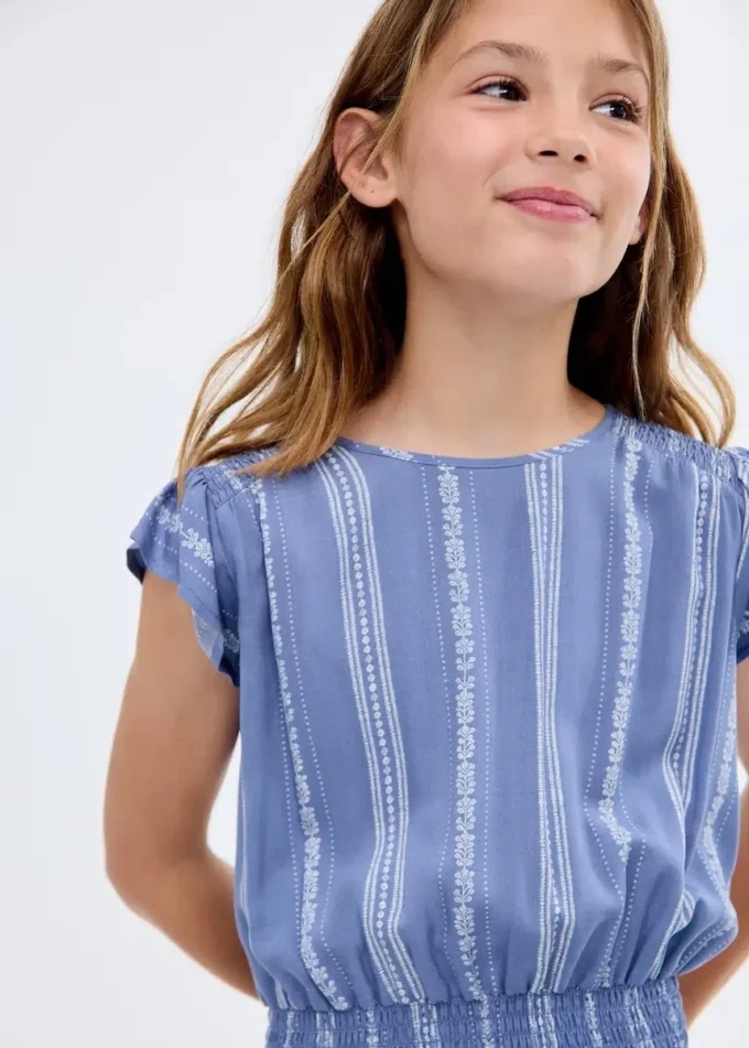 Kleid mit Blumenstickerei