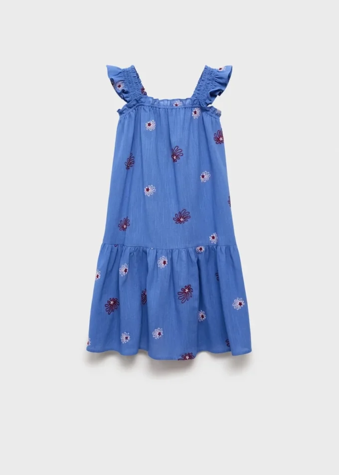 Kleid mit Blumenstickerei