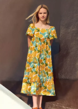 Kleid mit tropischem Print