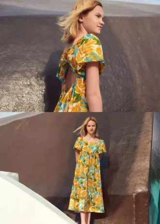 Kleid mit tropischem Print