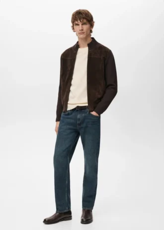 Kombinierte Leder- und Wildlederjacke Kombinierte Leder- und Wildlederjacke