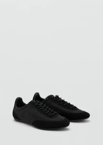 Kombinierte Sneakers aus Wildleder