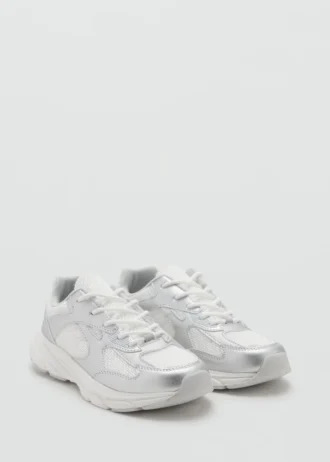 Kombinierte Sneakers mit Schnürsenkeln