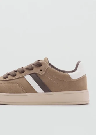 Kombinierte Sneakers mit Schnürsenkeln