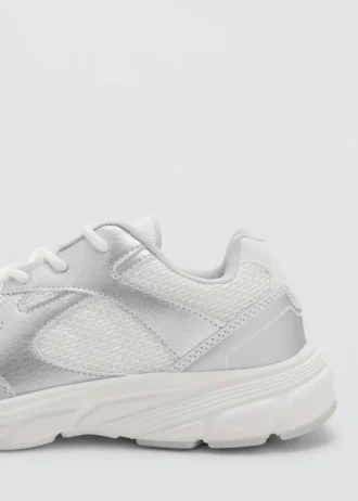 Kombinierte Sneakers mit Schnürsenkeln