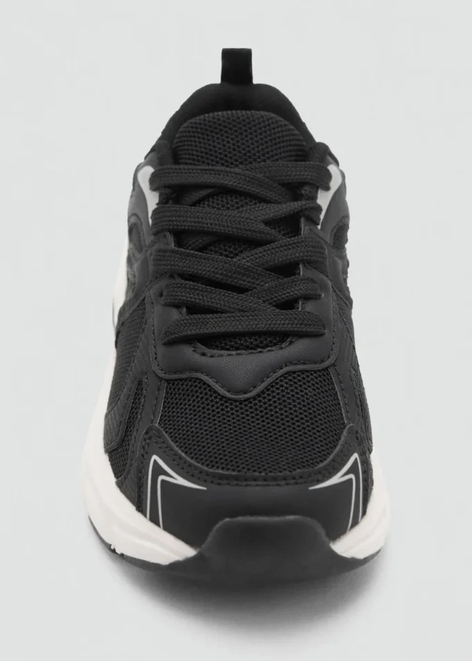 Kombinierte Sneakers mit Schnürsenkeln