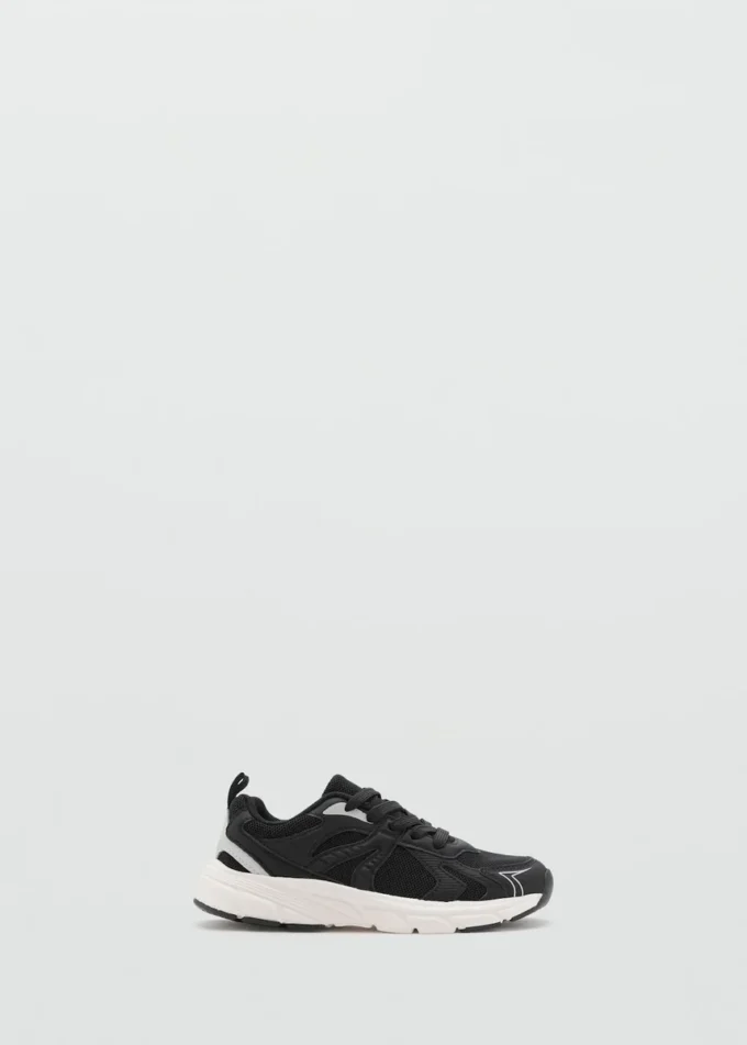 Kombinierte Sneakers mit Schnürsenkeln
