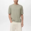 Kontrastreiches T-Shirt aus Baumwollmischung Kontrastreiches T-Shirt aus Baumwollmischung