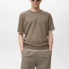 Kontrastreiches T-Shirt aus Baumwollmischung Kontrastreiches T-Shirt aus Baumwollmischung