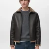 Kunstleder-Fleecejacke Kunstleder-Fleecejacke