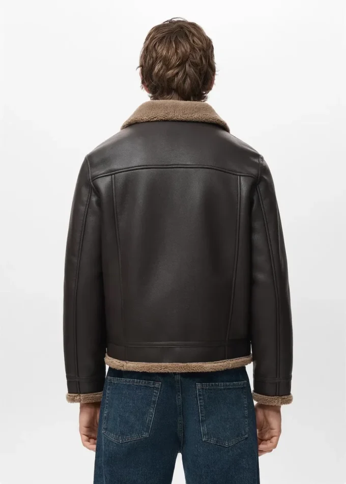 Kunstleder-Fleecejacke Kunstleder-Fleecejacke
