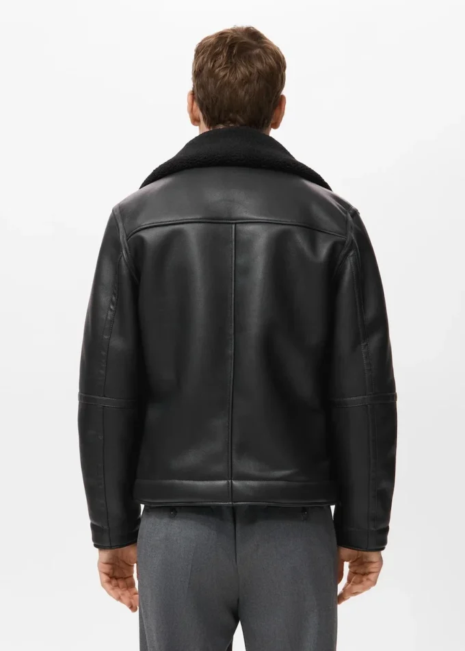 Kunstleder-Fleecejacke Kunstleder-Fleecejacke